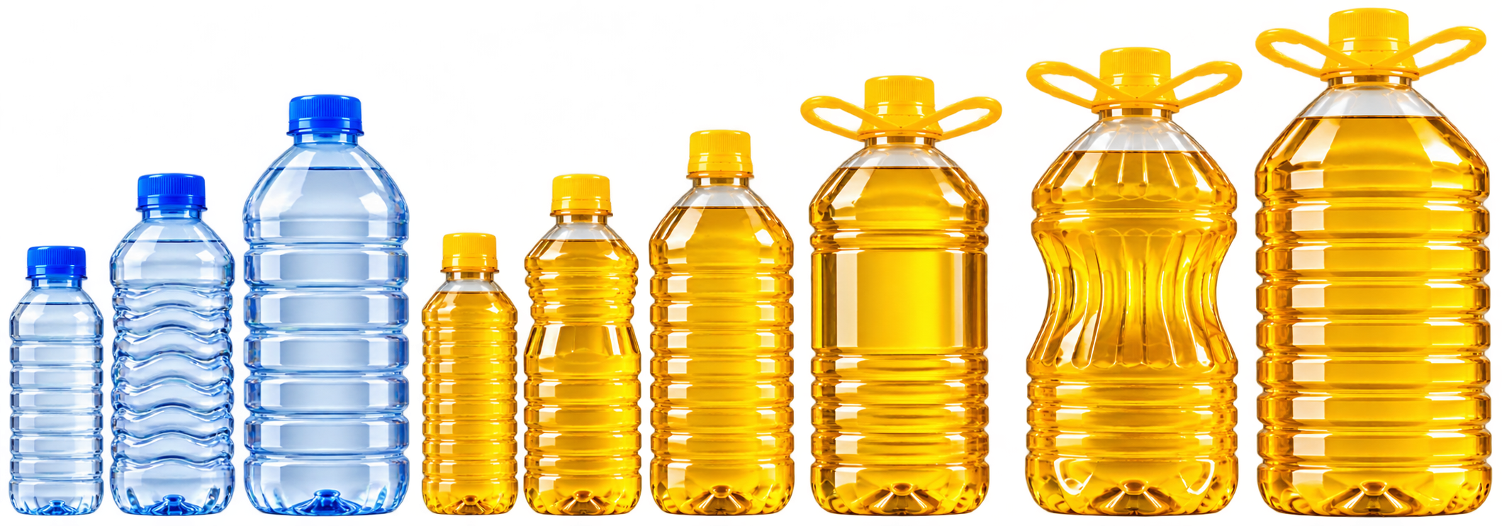 PET bottles from 250 ml to 5 L